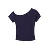 Slightly-sloped Shoulder Short-sleeved Fitted T-shirt for Women, Summer Tight Short Style, Unique and Exquisite, Stunning Off-shoulder Top