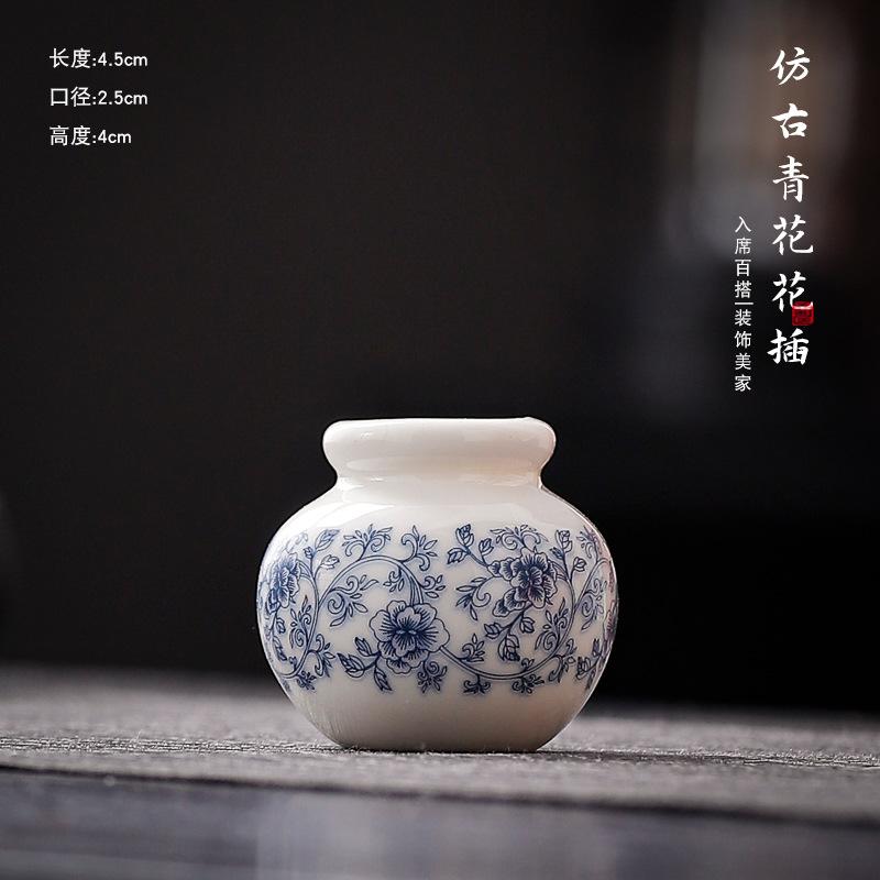 

Ceramic Mini Vase Chinese Vintage Blue and White Flower Vases Home Shelf Bedroom Room Plant Flower Container Table Ornaments New 5pcs