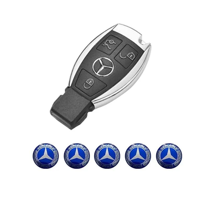 C200 E200 Dla Mercedes Benz 14mm Naklejki z Godłem Kluczyka Samochodowego Akcesoria Dla Mercedes Benz AMG E S C A B Klasa GLE GLS CLS GLC CLA G