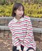 Maseumaluljeueopaeleol Multi Strip Collar Long Sleeve_Ivory