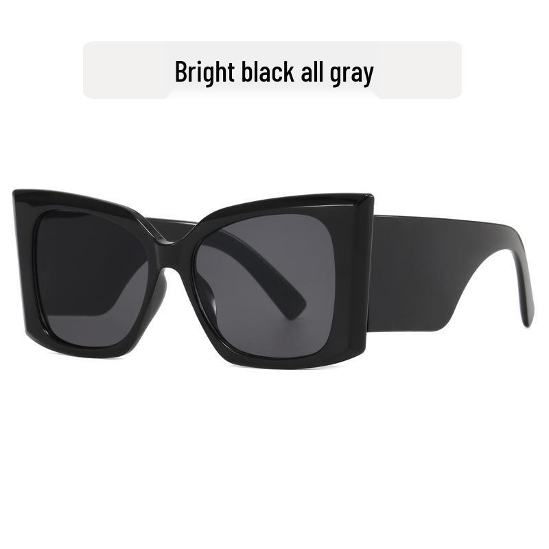Retro Cat Eye Large Frame Sunglasses for Women – European and American Fashion, High-End Sun Protection, Trendy Street Style
