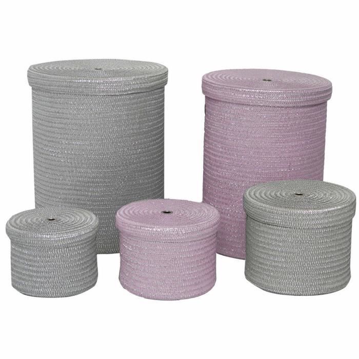Lot de paniers polypropylène (42 x 42 x 50 cm) (5 pcs) - Couleur:GRIS