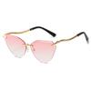 Fashion Sexy Cat Eye Metal Sunglasses Women Men Luxury Gradient Brand Sun Glasses Outdoor Travel Shopping Lady Man Eyewear UV400