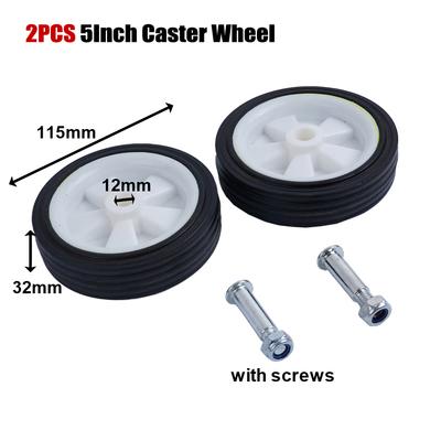 2pcs Air Compressor Caster Wheels 5-6In Absorption/Non-Slip Silent Plastic For Air Pumps Oil-free Machines Replacement Accessory