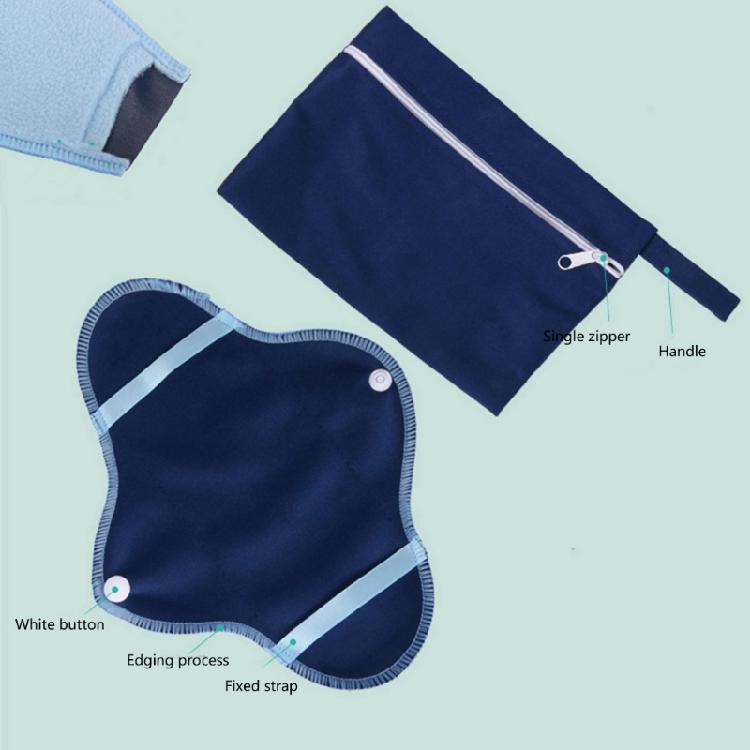 8 Pieces Washable Cotton Menstrual Pads Friendly Period Products Reusable Sanitary Napkins with Storage Bag For Women