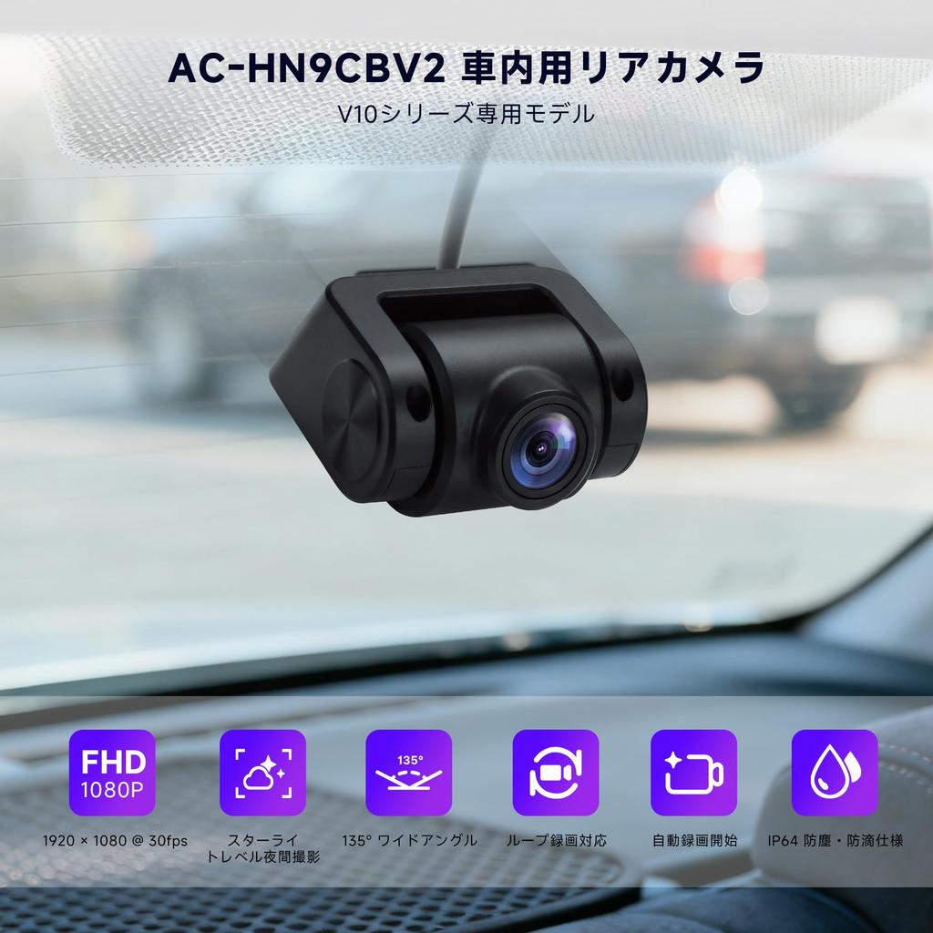 ATOTOEXCEL Interior AHD Starlight Night Wide Loop Parking for V10 and A7 Camera, Front-Facing (Rear Mount), 1080p, 30fps, Vision, 135° Angle,