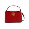 Bolso de Hombro Cruzado de Cuero con Logo Doble T de Britten Pequeño para Mujer Rojo 142622-600