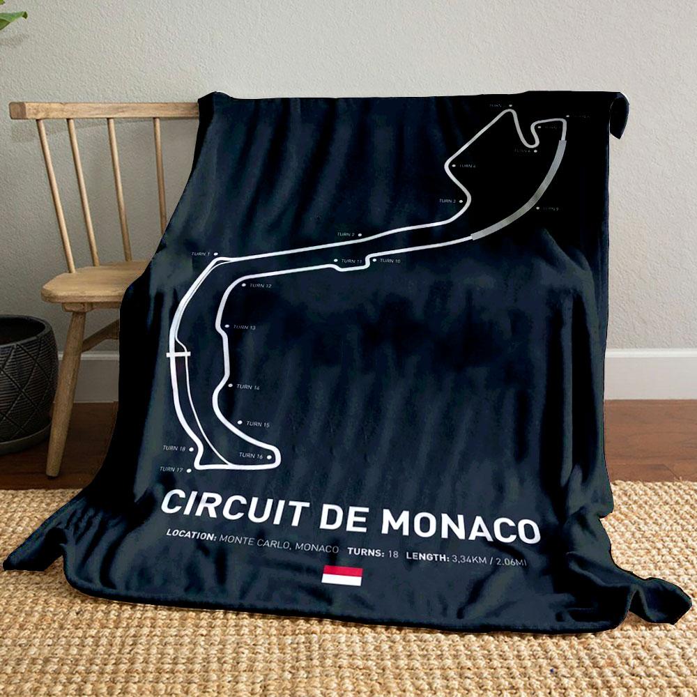 

Monaco Race Track Map Blanket Printed Blanket for Living Room Bed Couch lunch break Soft Cozy Blanket for Friend s festival Gift 80cm x 120cm