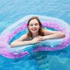 Thick Transparent Glitter Heart-Shaped Inflatable Pool Float for Adults