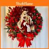 Elegante Coroa de Natal Lanterna Estrela da Cruz Vermelha Feita à Mão com Jesus e a Virgem Maria Decoração Festiva de Feriado