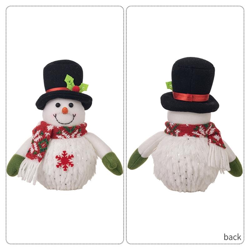 Festival Light Up Snowman Ornament With Warm LED Glows For Holiday Homes Decoration Desktop Accessories