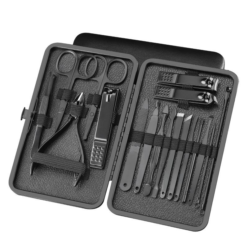 18pcs Manicure Set Nail Clippers Nail Care Kit Home Stainless Steel Ear Scissors Nail Clippers Pedicure Scissors Tool