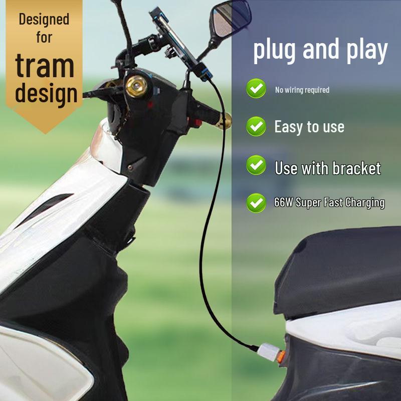 Universal 66W Flash USB Charger for Electric Vehicles (48V-100V)