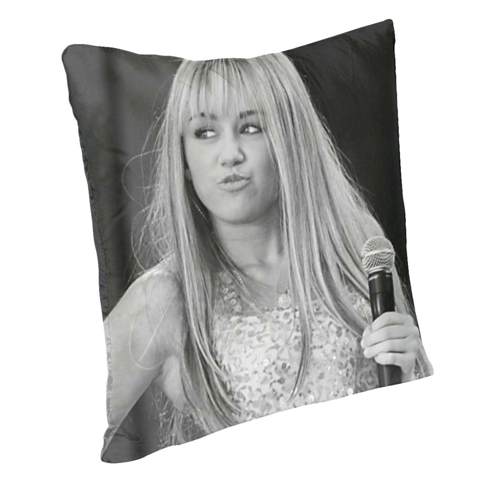 Hannah Montana 90S Pillowcase Bedroom Home Decoration Hannah Montana Girls Hannah Montana Mom Hannah Montana Dad Hannah Montana Peach skin 18*18(CM)-1Pcs