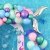 Ocean Maca Blue-Green Mermaid Tail Aluminum Film Latex Balloon Chain Set Beautiful Proposal Anniversary Arrangement