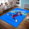 Soccer Player Art On Blue Background Non-slip Rug Suitable for Living Room and Bedroom Sofas