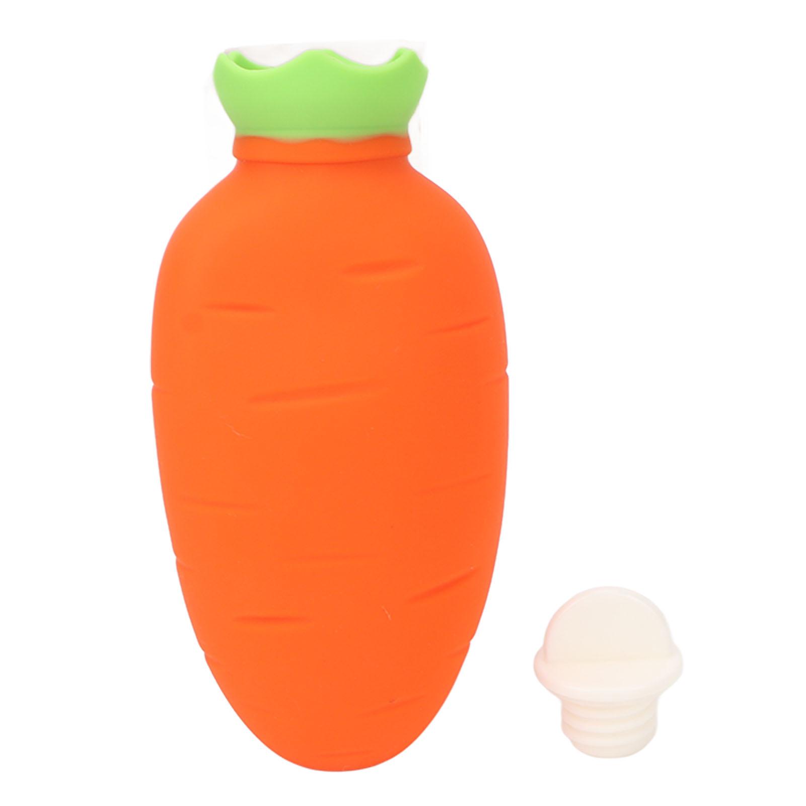 

Carrot Hot Water Bottle Cute Silicone Microwaveable Anti age Handheld Hot Water Bag 330ml