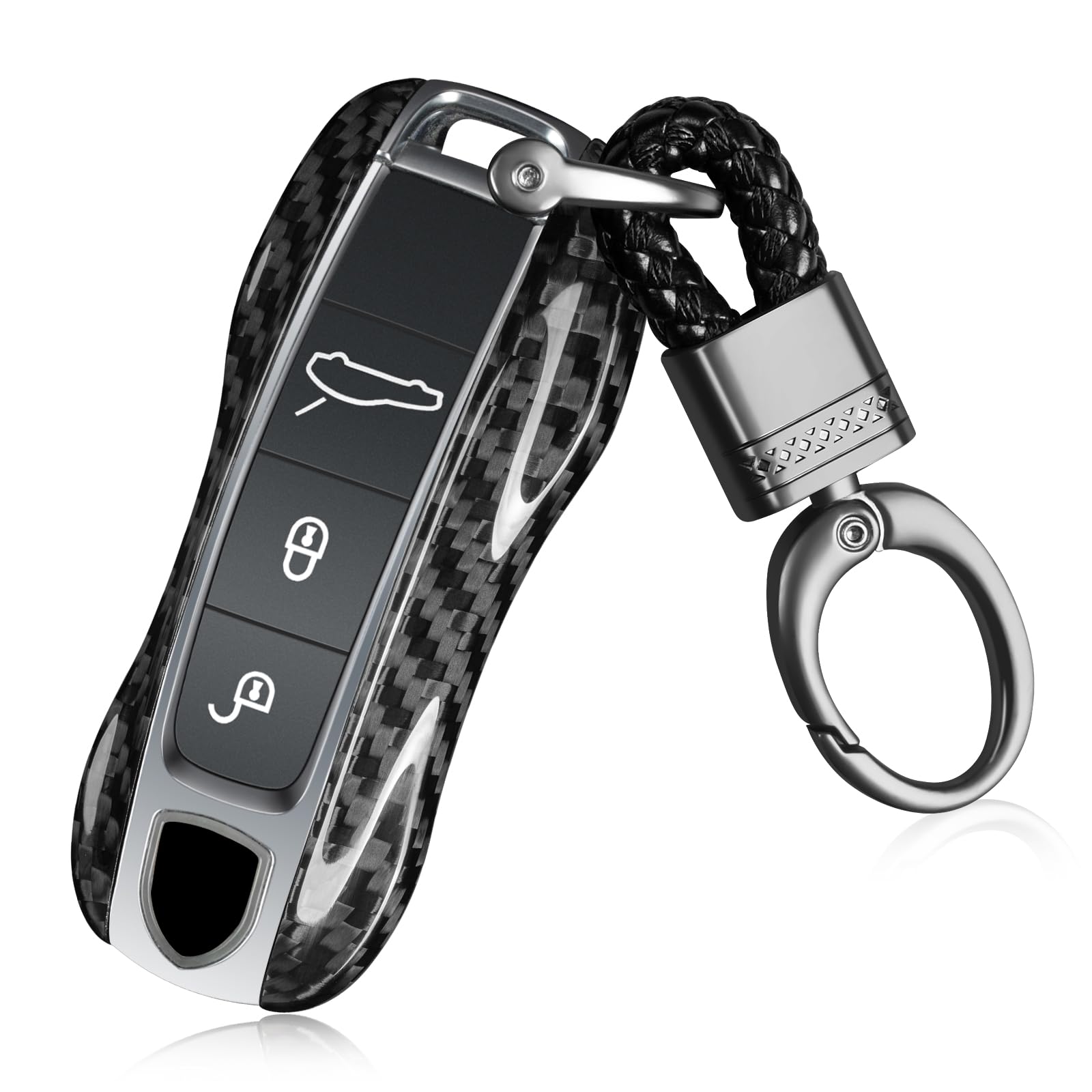 

[T-carbon] Чехол для ключа Porsche 911 Чехол для ключа Cayenne Panamera, изготовлен из настоящего карбона Совместим с аксессуарами для ключей Porsche Carrera Taycan 20