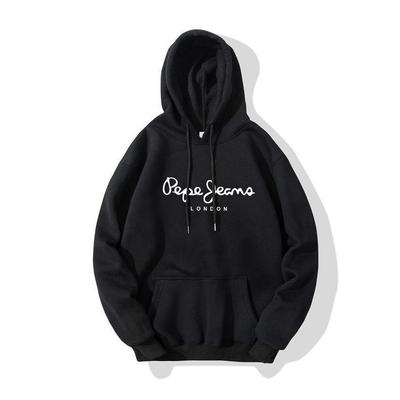 Trendy Men's Brand Velvet Hoodie Letter Print Sportswear - Casual Versatile Jacket