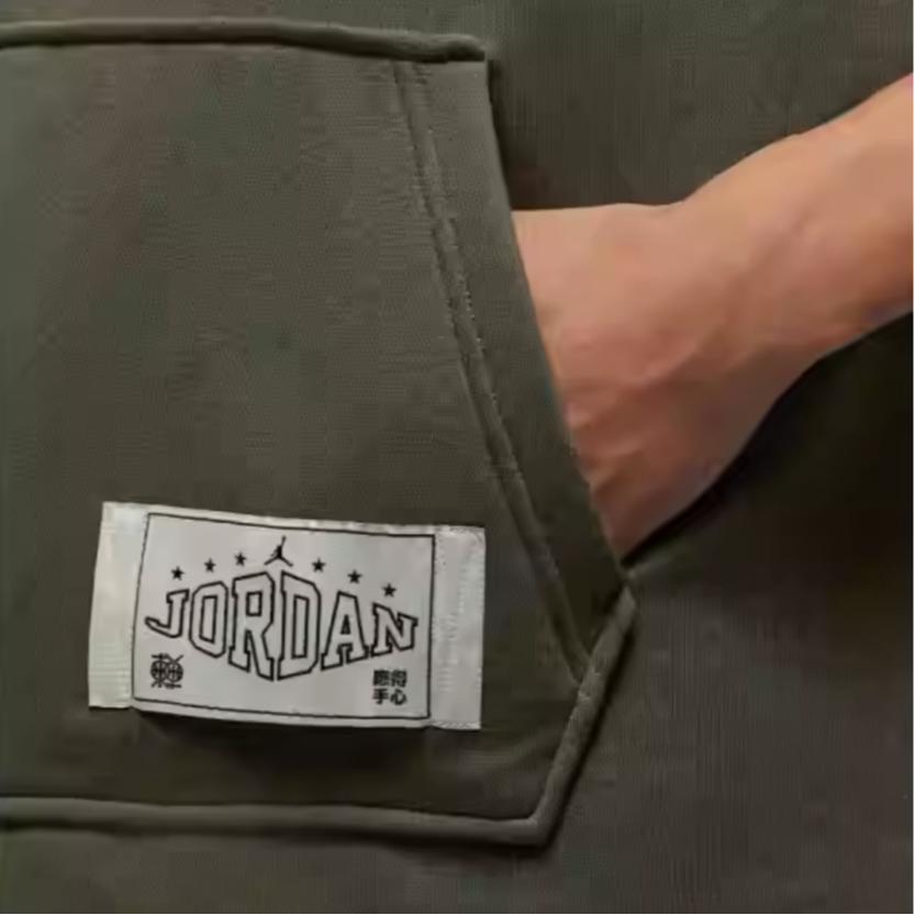 New Jordan Sweatshirt Men's Medium Olive Green/Gray Black HV1260-222