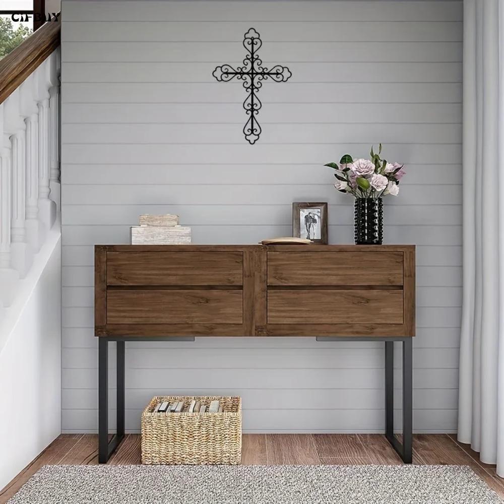 Hand Forged Iron Wall Cross Unique Home Decor