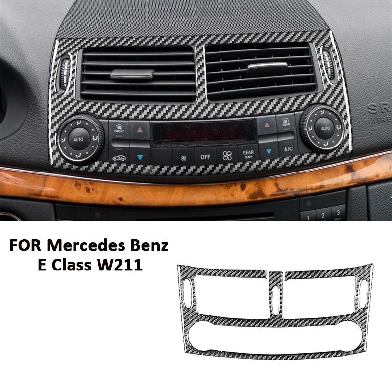 Fibră de Carbon Mașină Consola Centrală Panou Ieșire Aer Condiționat Cadru Decorativ Autocolant Pentru Mercedes Benz E Class W211 2003-2009