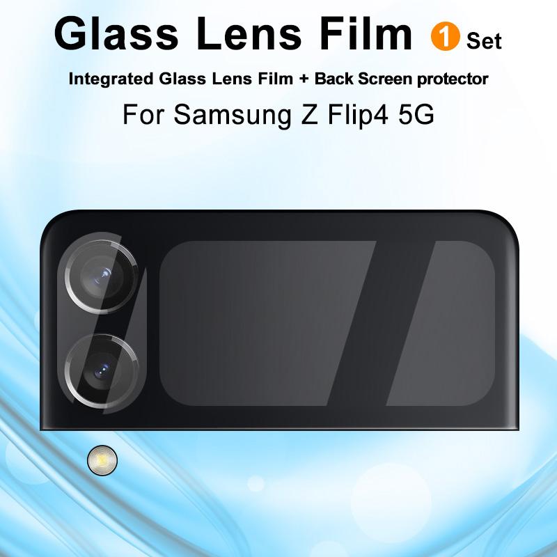 

IMAK for Samsung Galaxy Z Flip4 5G Camera Lens Film Anti-Scratch HD Tempered Glass Lens Protector+Back Screen Protector Type A