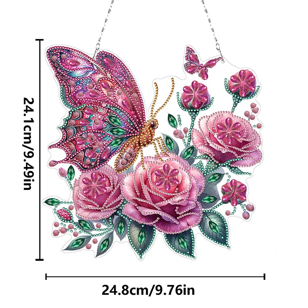 PET Double Sided Special Shaped Flower Animal Rhinestone Diamond Art Window Pendants Diamond Painting Hanging Decor for Beginner