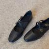 Schafsleder-Version~ Flache schwarze Pendlerschuhe, weich besohlte Einzelne Schuhe, Retro zu Röcken, Mary Jane Schuhe, Abendschuhe.