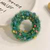 1PCS New Colored Dot Plush Hair Loop High Elastic Thick Ponytail Holder Vintage No Harm Hair Scrunchie Women Girl Hair Accessory