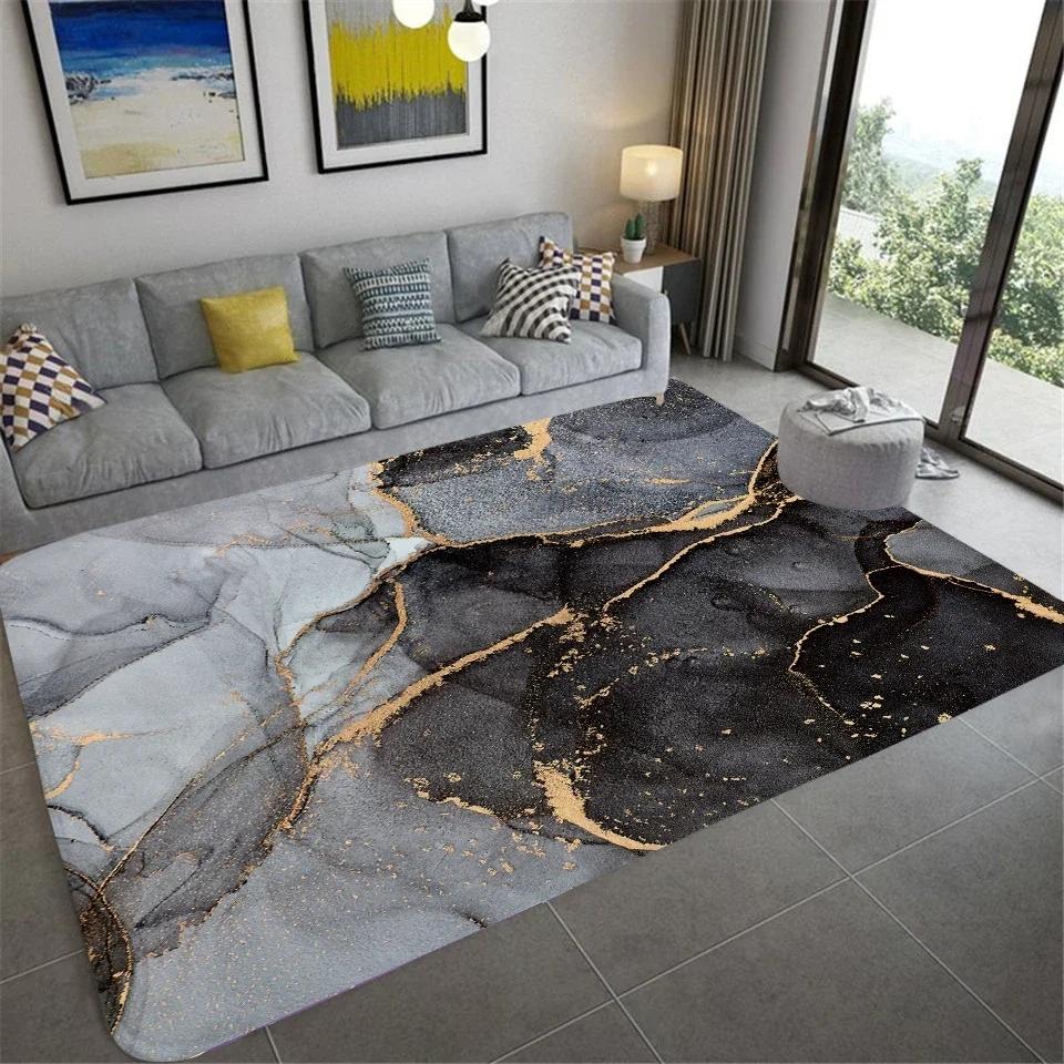 Modern Abstract Marble Carpet for Living Room Home Decorations Sofa Table Large Area Rugs Nonslip Bedroom Floor Mat Entrance Mat