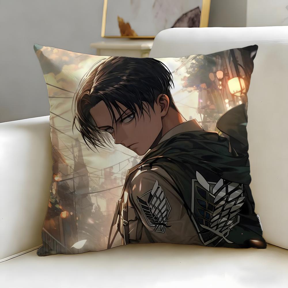 Popular Anime Character Levi Ackerman Cushion Cover Soft  EasyWash Pillow Case  Versatile for Couch Bed Travel and Office