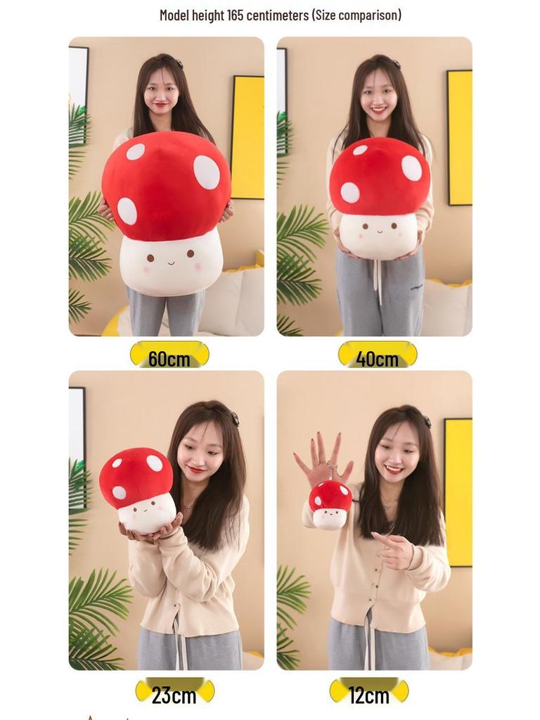 Adorable Red Mushroom Plush Toy & Pillow