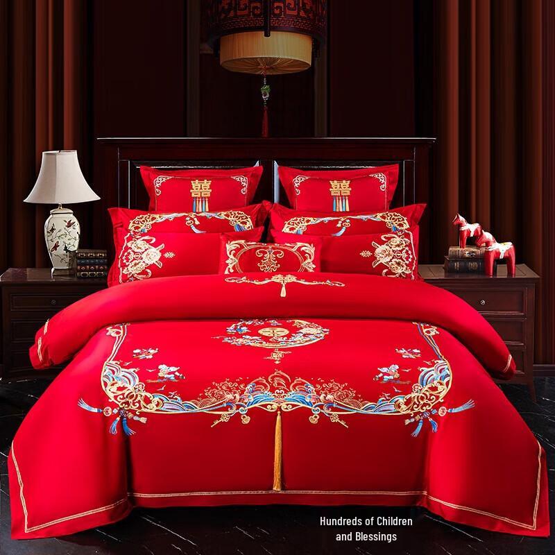 

HMHM Hundred Blessings Wedding Embroidered Quilt