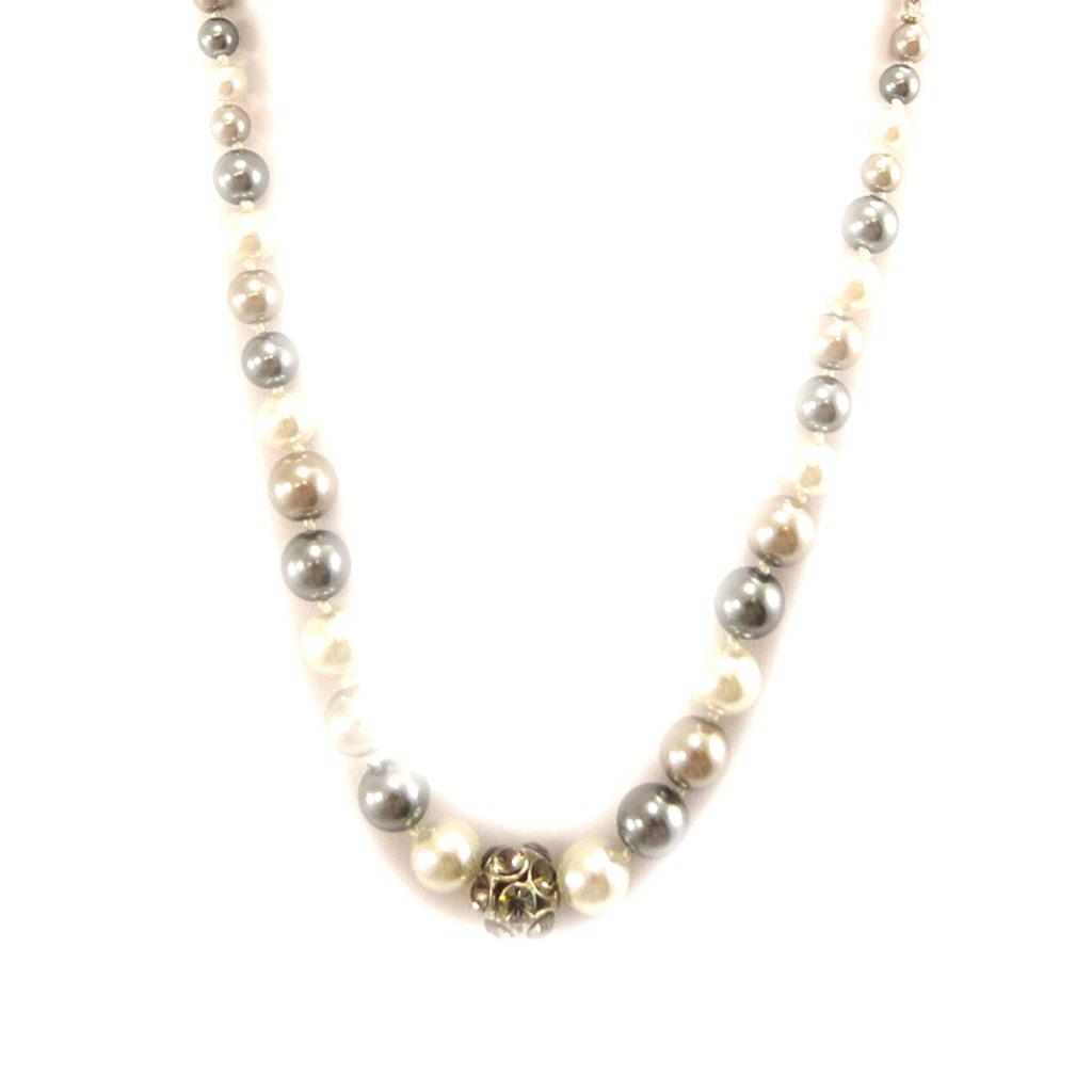 Les Trésors De Lily [L5117] - Collier 'Sissi' ivoire gris