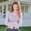 Betu Women's 2025 Spring Color-Block Faux Two-Piece V-Neck Knit Sweater