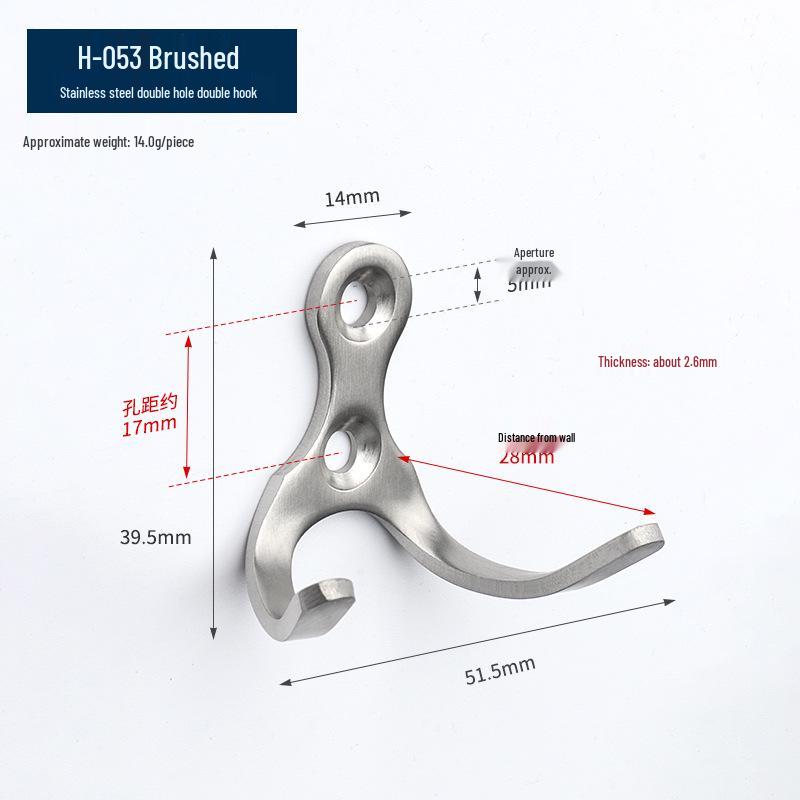 Black Stainless Steel Single Coat Hook for Cabinet, Door, Bathroom, and Kitchen