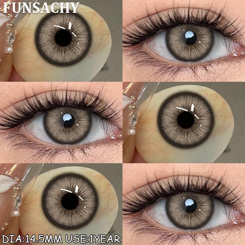 FUNSACHY 1 Pair AUDREY Colored Contact Lenses for Eyes Brown Color Lenses Natural Gray Contacts Koean Softlens Beautiful Pupils