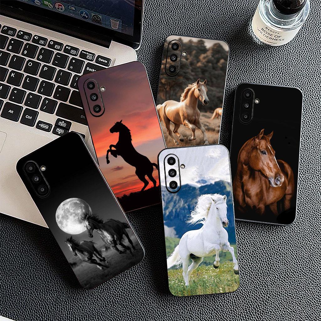 Phone Cover for Samsung Galaxy S25 S24 S23 FE Ultra Plus S7 Edge S25+ S23+ A56 5G Casing Soft Case Running Wild Horse Wallpaper