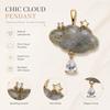 Natural Labradorite Star Cloud Pendant Gold Tone Teardrop Charm for DIY Necklace Jewelry Making
