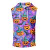 Men's Print Sleeveless Hoodie with Pockets and Drawstring - Casual Tank Top Vest for Outdoor Sports