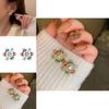 Christmas Snowflake Earrings With Crystals Geometric Alloy Design For Women