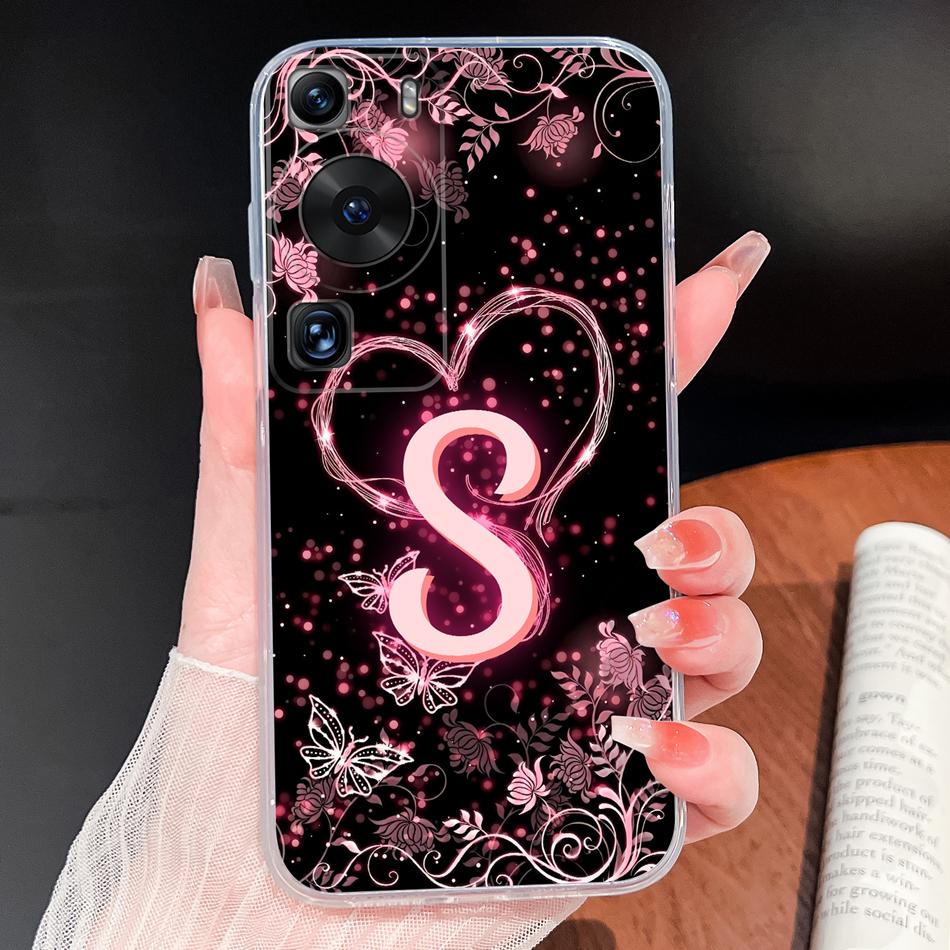 Phone Case For Huawei P60 P50 Pro P50E Lovely Letters Lightweight Soft TPU Transparent Silicone Shell For Huawei P 60 P 50 Cover
