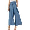 Primavera Estate Cotone e Canapa Abbigliamento da Donna Tinta Unita Vita Alta Ampi Casual Pantaloni a Gamba Larga per Donna Tinta Unita