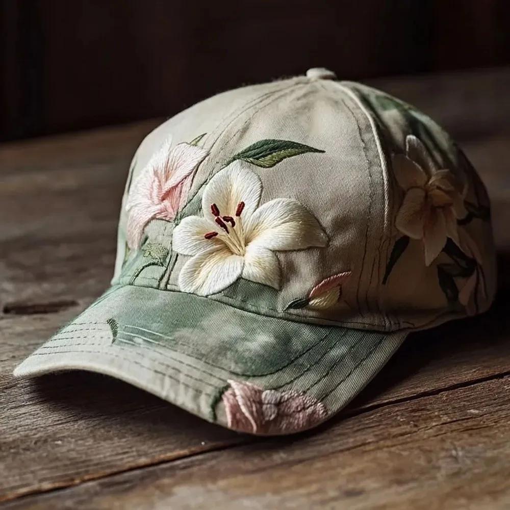 Yiran bag Elegante En Elegante Dames Baseball Creatief Cadeau Polyester Unisex Hoed Vintage Ademende Bloemenpet Retro Geborduurde Hoed