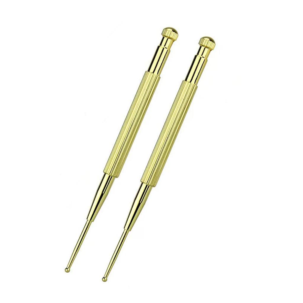 Brass Acupressure Sticks for Face Ear Acupressure Spring Acupressure Massage Sticks for Pointers with Rounded Myofascial Release (2-Pack)