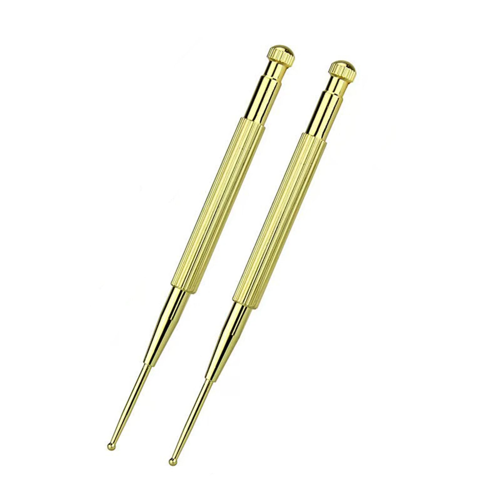 

Brass Acupressure Sticks for Face Ear Acupressure Spring Acupressure Massage Sticks for Pointers with Rounded Myofascial Release (2-Pack) золотой