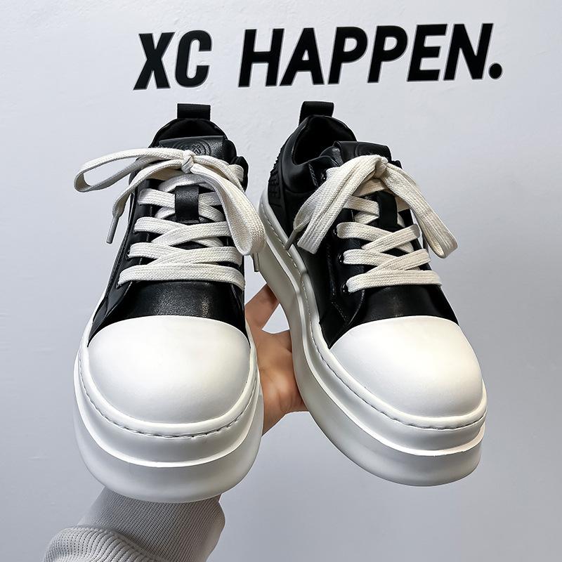American black and white small fat Ding board shoes men's and women's trendy brand niche thick sole heightening big head bread shoes couple 66027-A