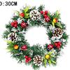 Wooden American Style Christmas Wreath Door Sign Flat Printed Plaque for Window and Decoration