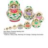 10Pcs/Set Vintage Russian Nesting Doll Handmade Wooden Matryoshka Doll 10 Layers Girl Stacking Toy Home Office Desktop Decoration Ornament